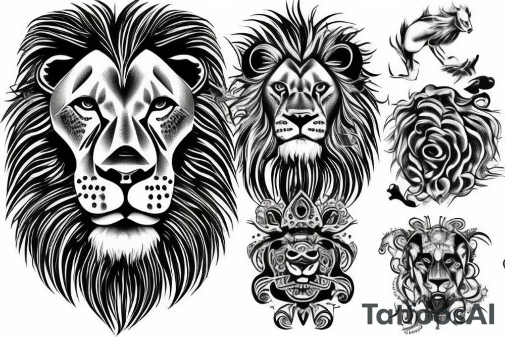 Lion sleave tattoo idea