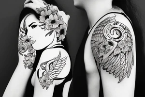 little angel with kalashnikov tattoo idea