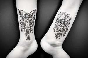 little angel with kalashnikov tattoo idea