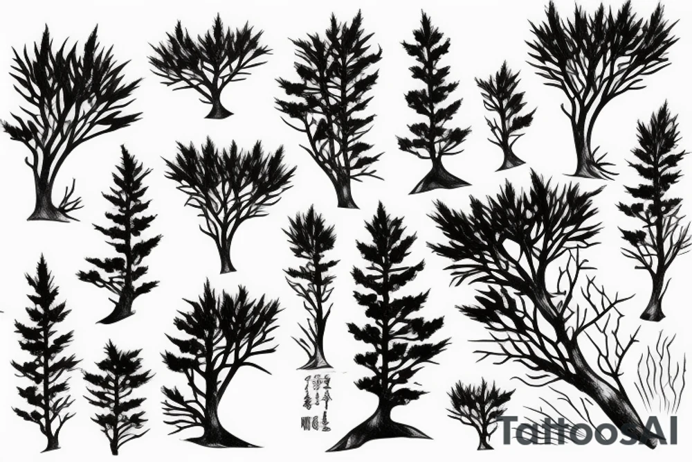cypress branches tattoo idea