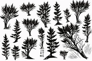cypress branches tattoo idea