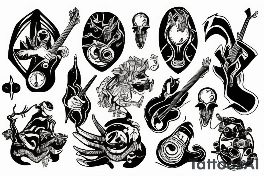 Cool
 alien playing the bass tattoo idea