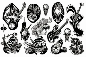 Cool
 alien playing the bass tattoo idea