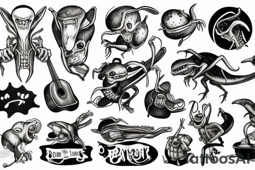 Cool
 alien playing the bass tattoo idea
