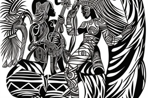 Coo african goddess playing the bass tattoo idea