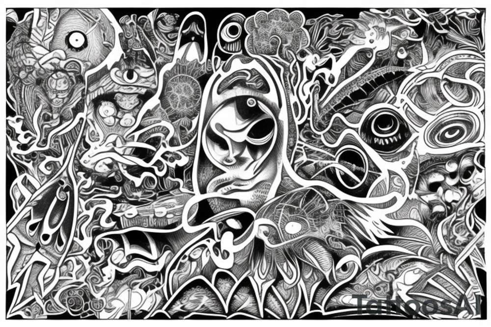 Trippy alien tattoo idea