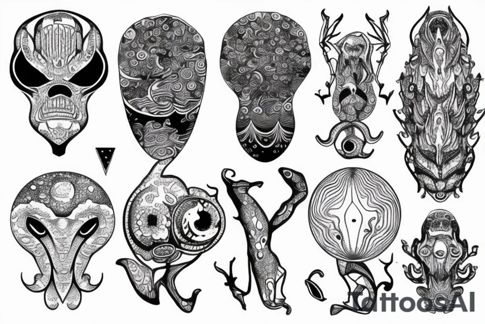 Trippy alien tattoo idea