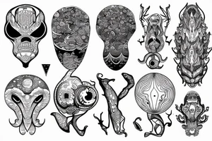 Trippy alien tattoo idea