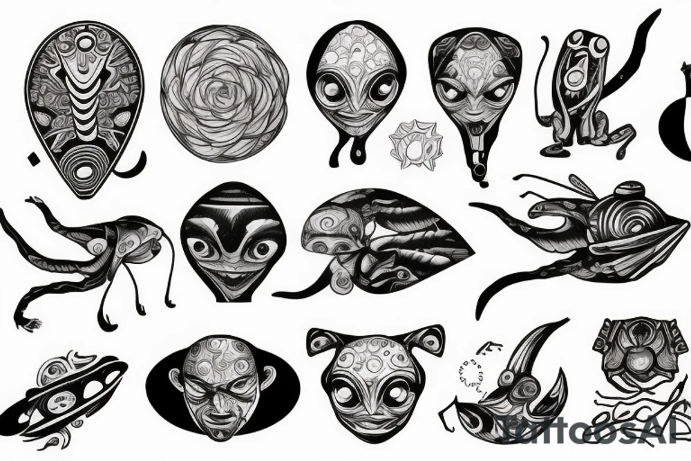 Trippy alien tattoo idea