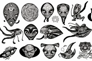 Trippy alien tattoo idea
