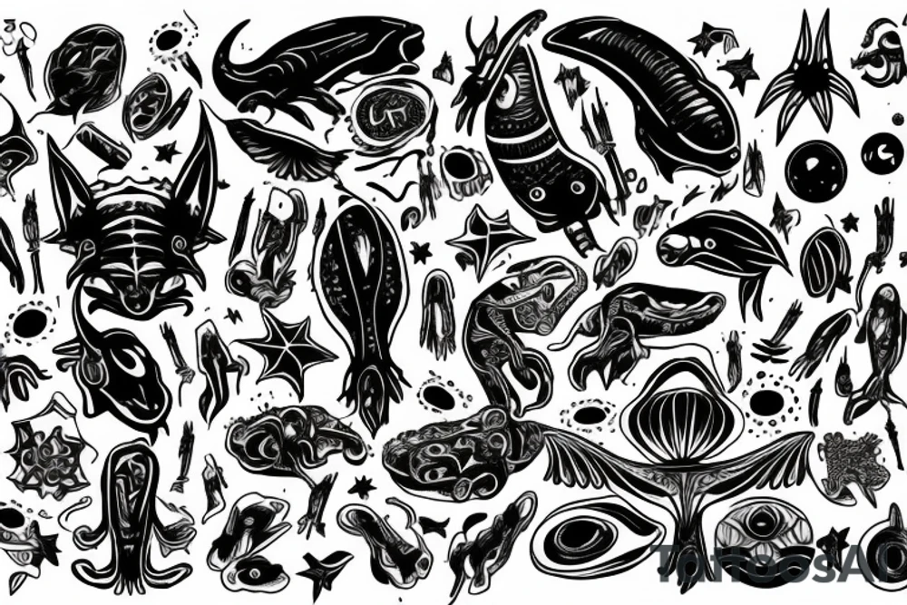 Trippy alien tattoo idea
