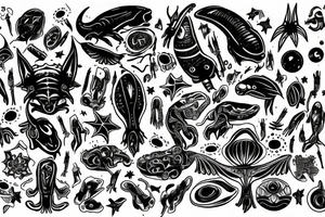 Trippy alien tattoo idea
