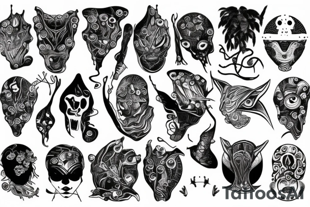 Trippy sexy alien tattoo idea
