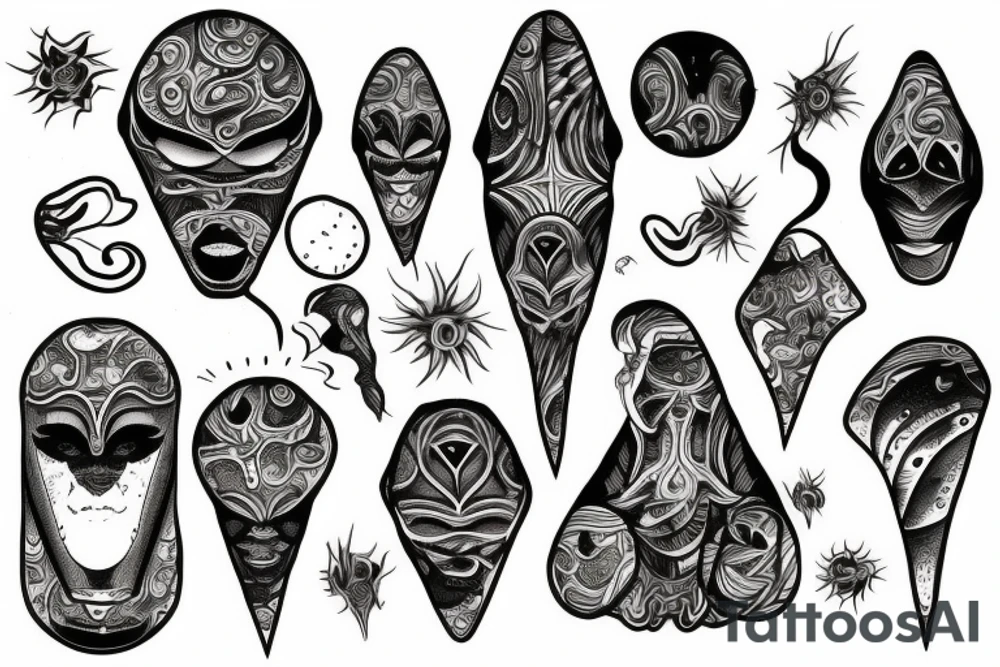 Trippy sexy alien tattoo idea