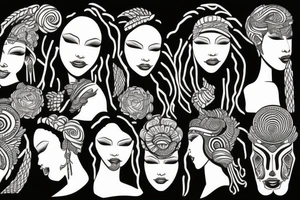 Goddess with locs tattoo idea