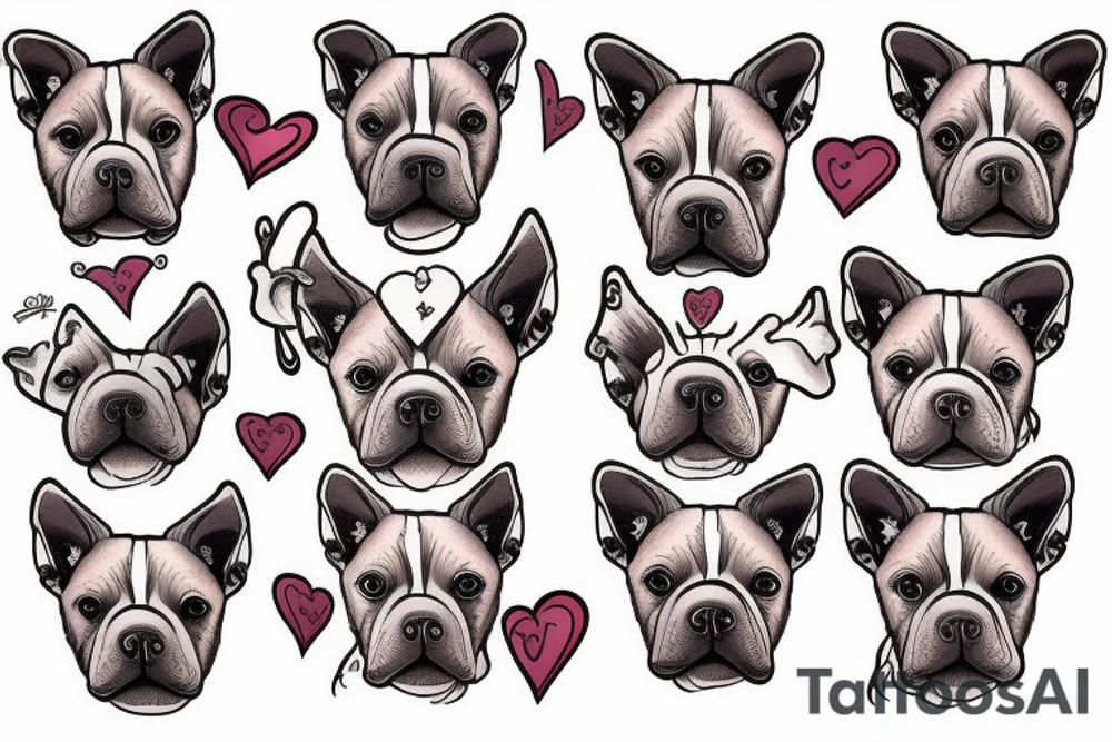 Frenchbull, heart tattoo idea