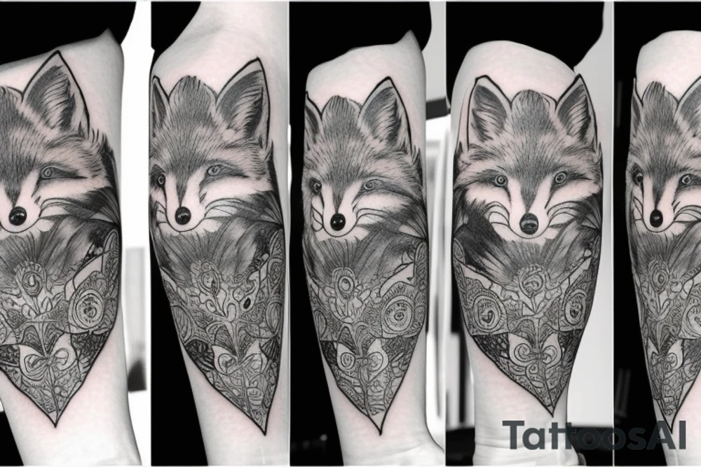 super detailed fox tattoo idea