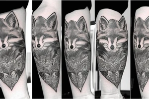 super detailed fox tattoo idea