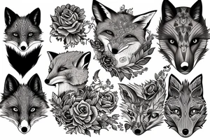 super detailed fox tattoo idea