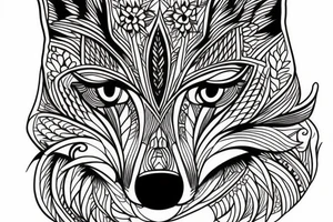 super detailed fox tattoo idea