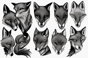 super detailed fox tattoo idea