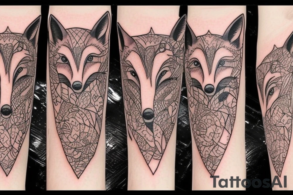 super detailed fox tattoo idea
