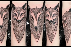 super detailed fox tattoo idea