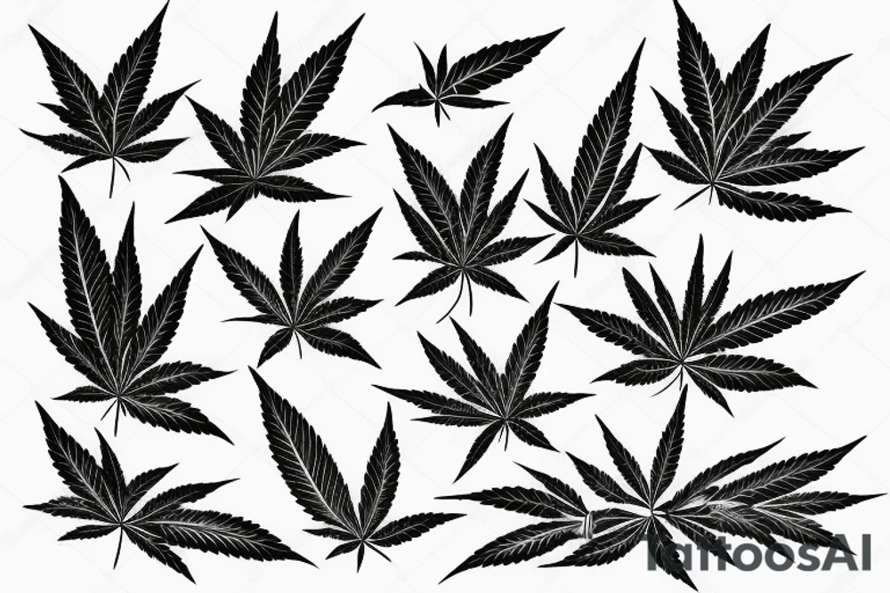 weed leaf on a snowboard tattoo idea