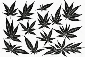 weed leaf on a snowboard tattoo idea