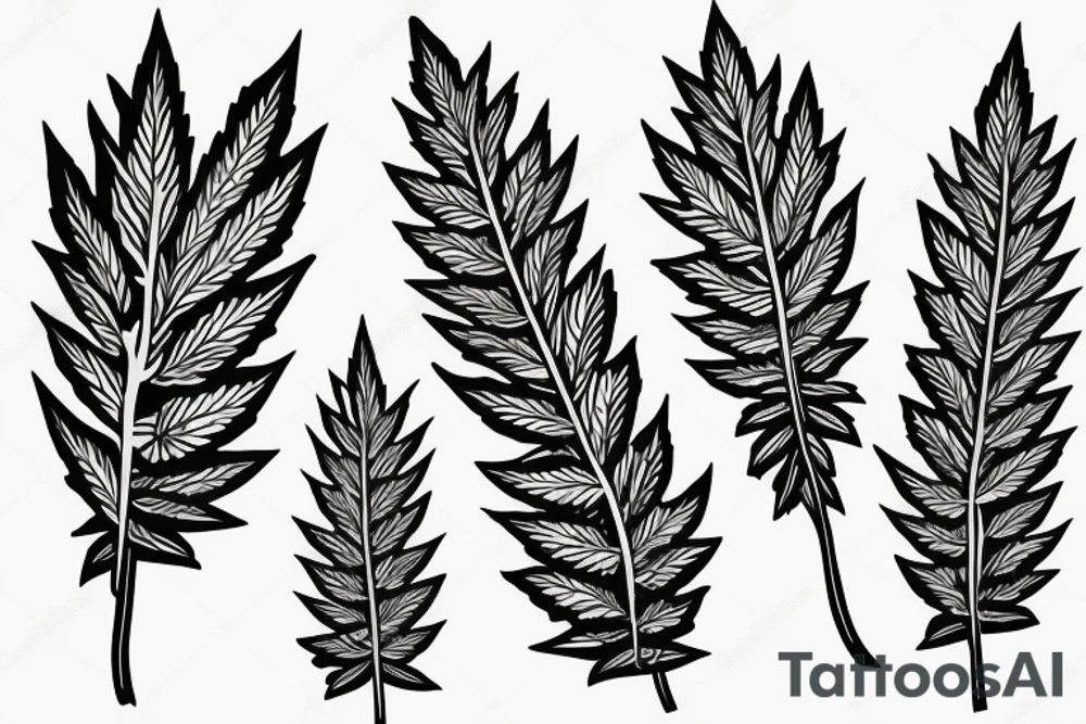 weed leaf on a snowboard tattoo idea