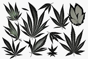 weed leaf on a snowboard tattoo idea