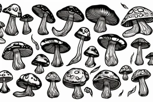 Trippy mushroom tattoo idea