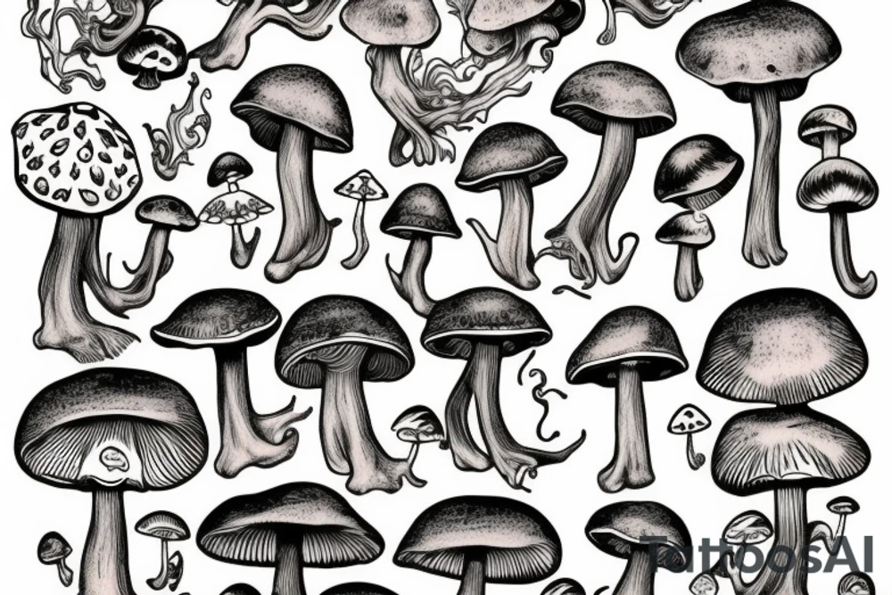 mushroom lady tattoo idea