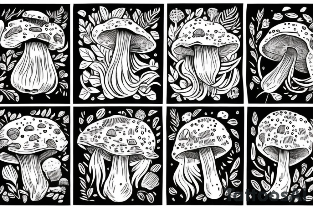 mushroom as a woman tattoo idea