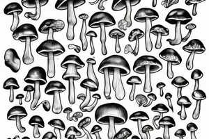 mushroom as a woman tattoo idea