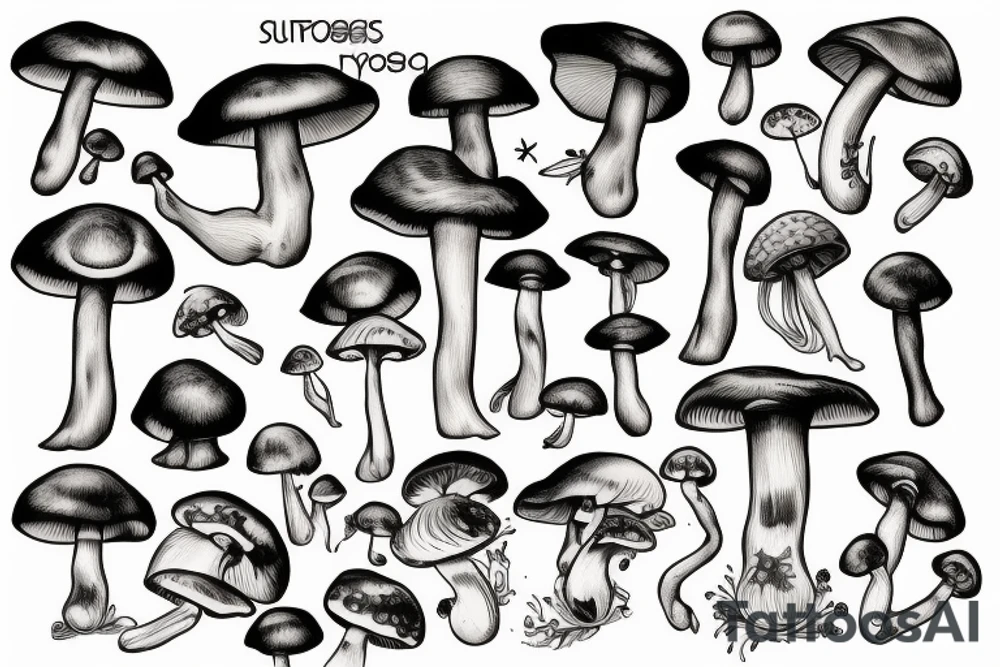 mushroom with legs tattoo idea