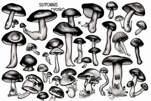 mushroom with legs tattoo idea