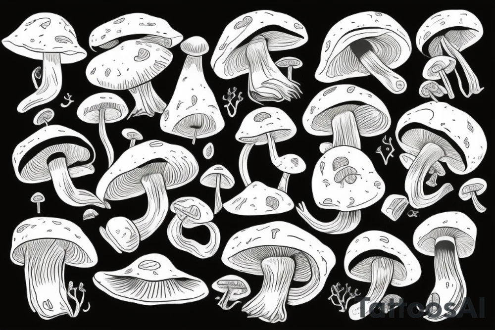 mushroom with legs tattoo idea