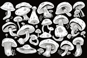 mushroom with legs tattoo idea