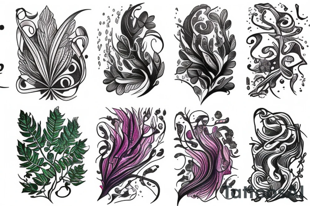 Flowing fern tattoo idea