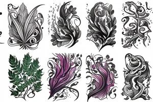 Flowing fern tattoo idea