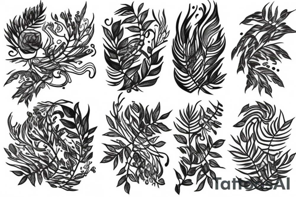Flowing fern tattoo idea