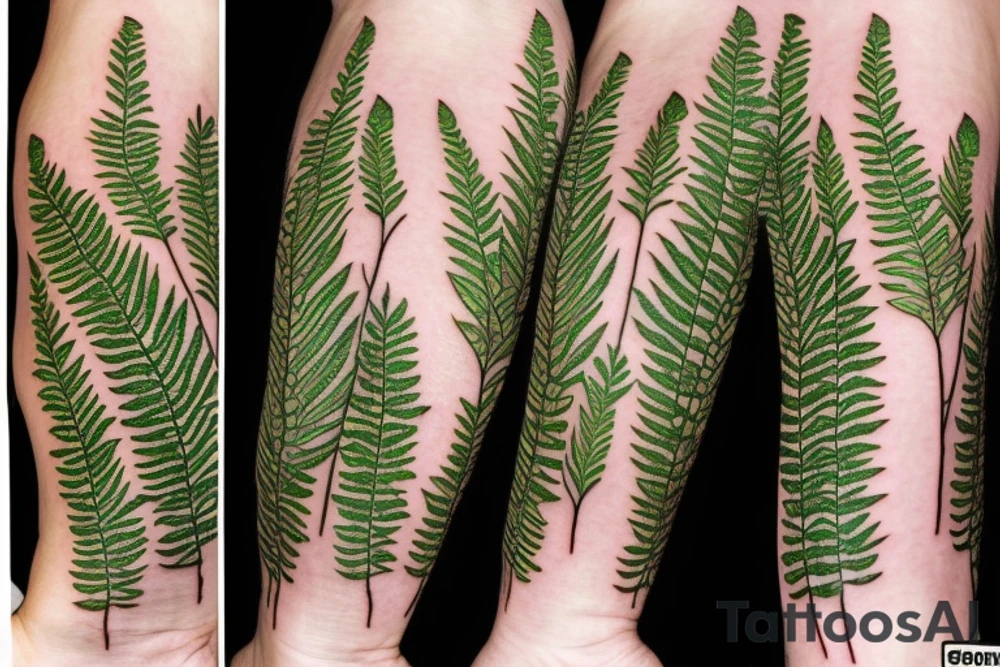 fern and mushrooms tattoo idea