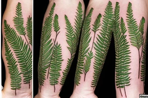 fern and mushrooms tattoo idea