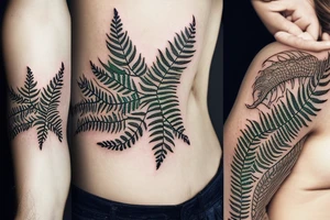 fern and mushrooms tattoo idea