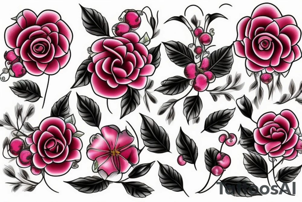 Cherry blossum flowers tattoo idea
