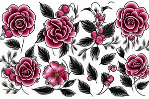 Cherry blossum flowers tattoo idea