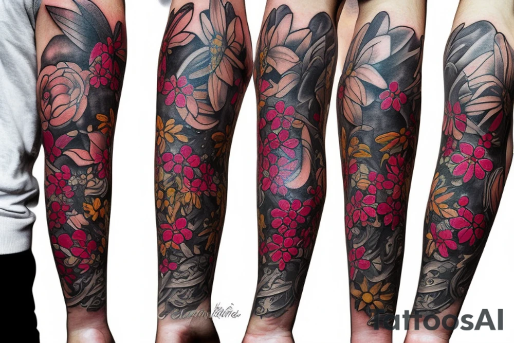 Blossum flowers tattoo idea