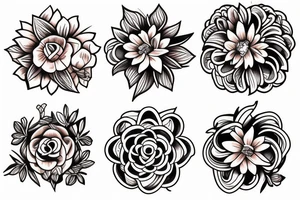 Small flower bundle tattoo idea