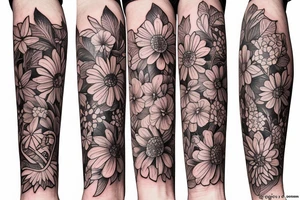 Small flower bundle tattoo idea